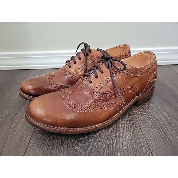 New Bed Stu Oxford Shoes Wingtip Cobbler Distressed Leather Women 11 Tan NWOB - Picture 1 of 7